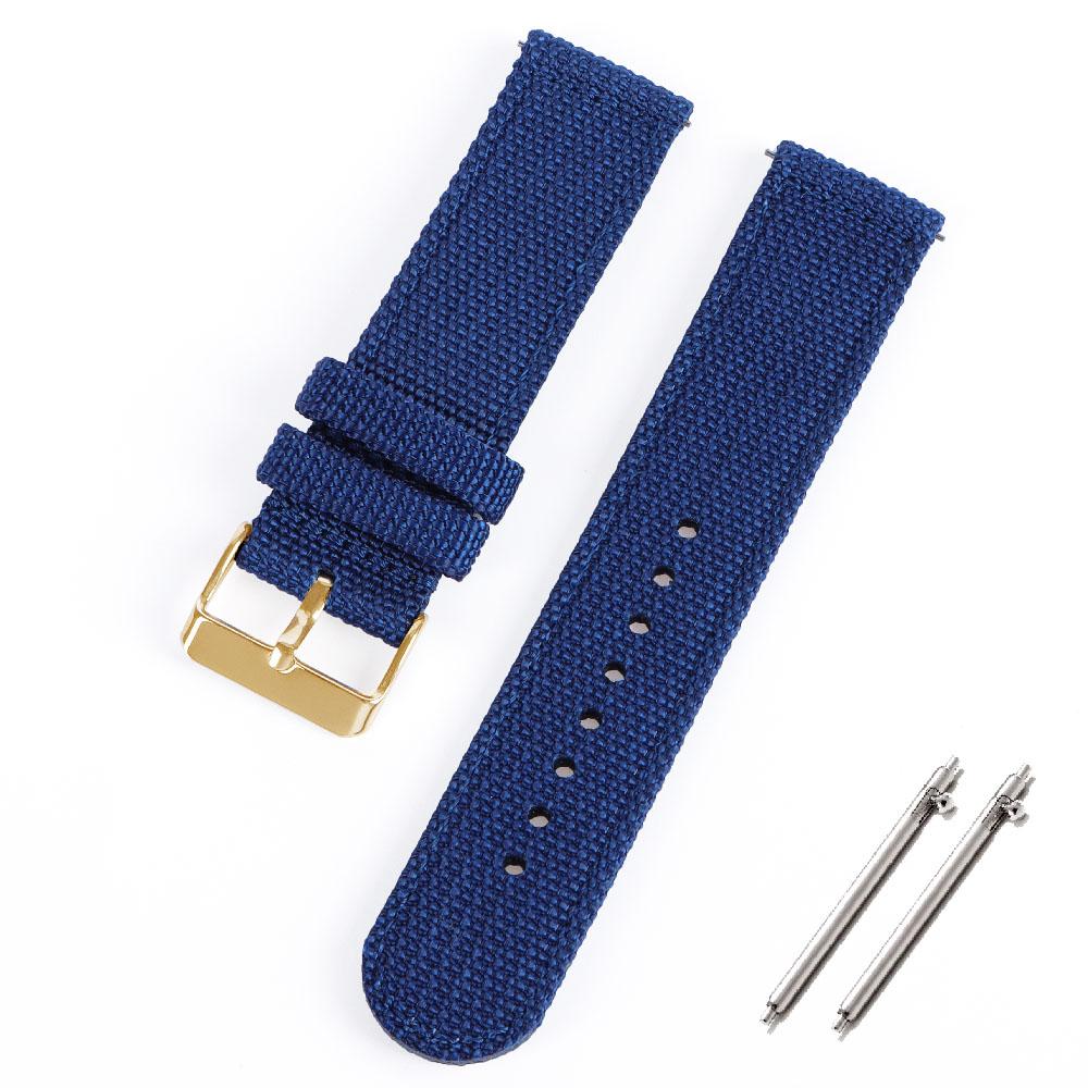 Nylon Canvas Quick Release Watch Band 20mm 22mm Replacement Watch Straps for Military Woven Fabric Wrist Band Ribbed Bracelet