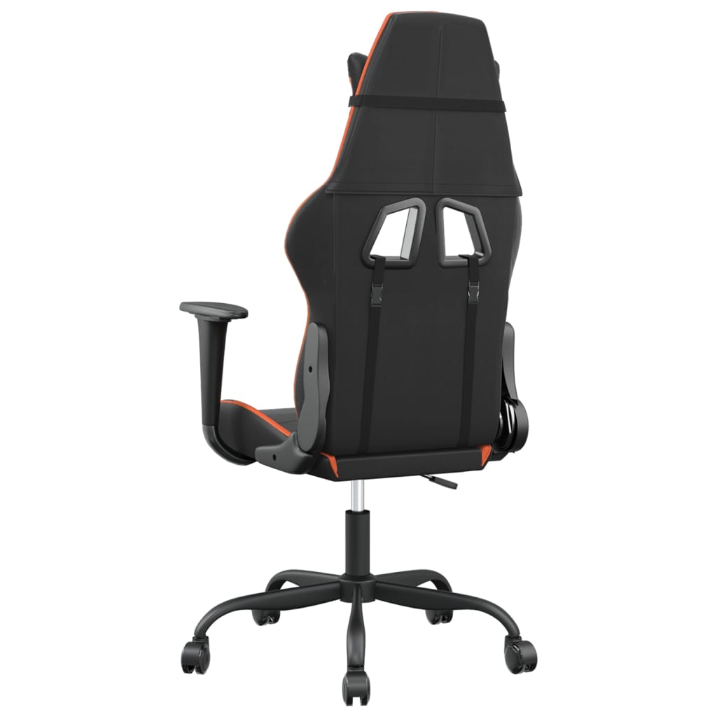 Gaming Chair Black and Orange Synthetic Leather