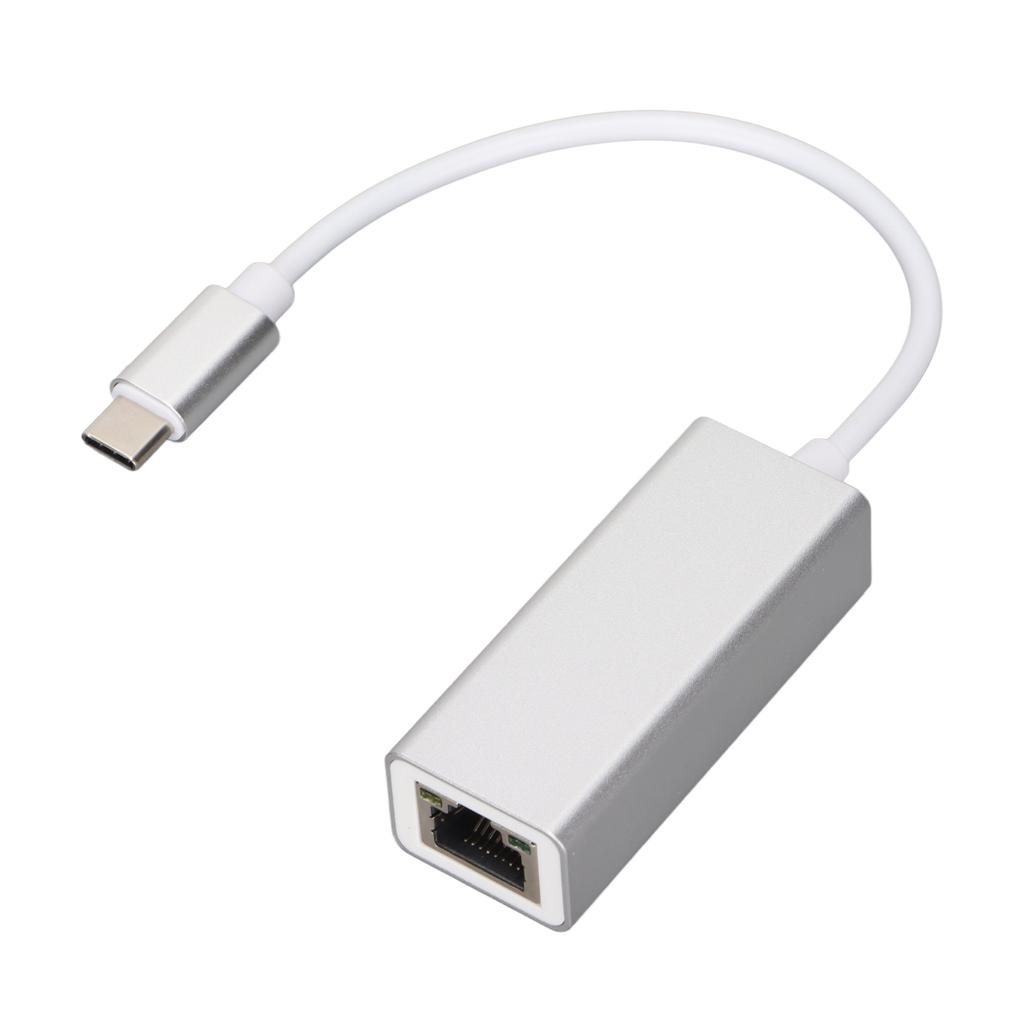 Ethernet Adapter USB C To RJ45 Ethernet Silver Stable Transmission Converter for MacBook Pro for Galaxy S9 S8  Note