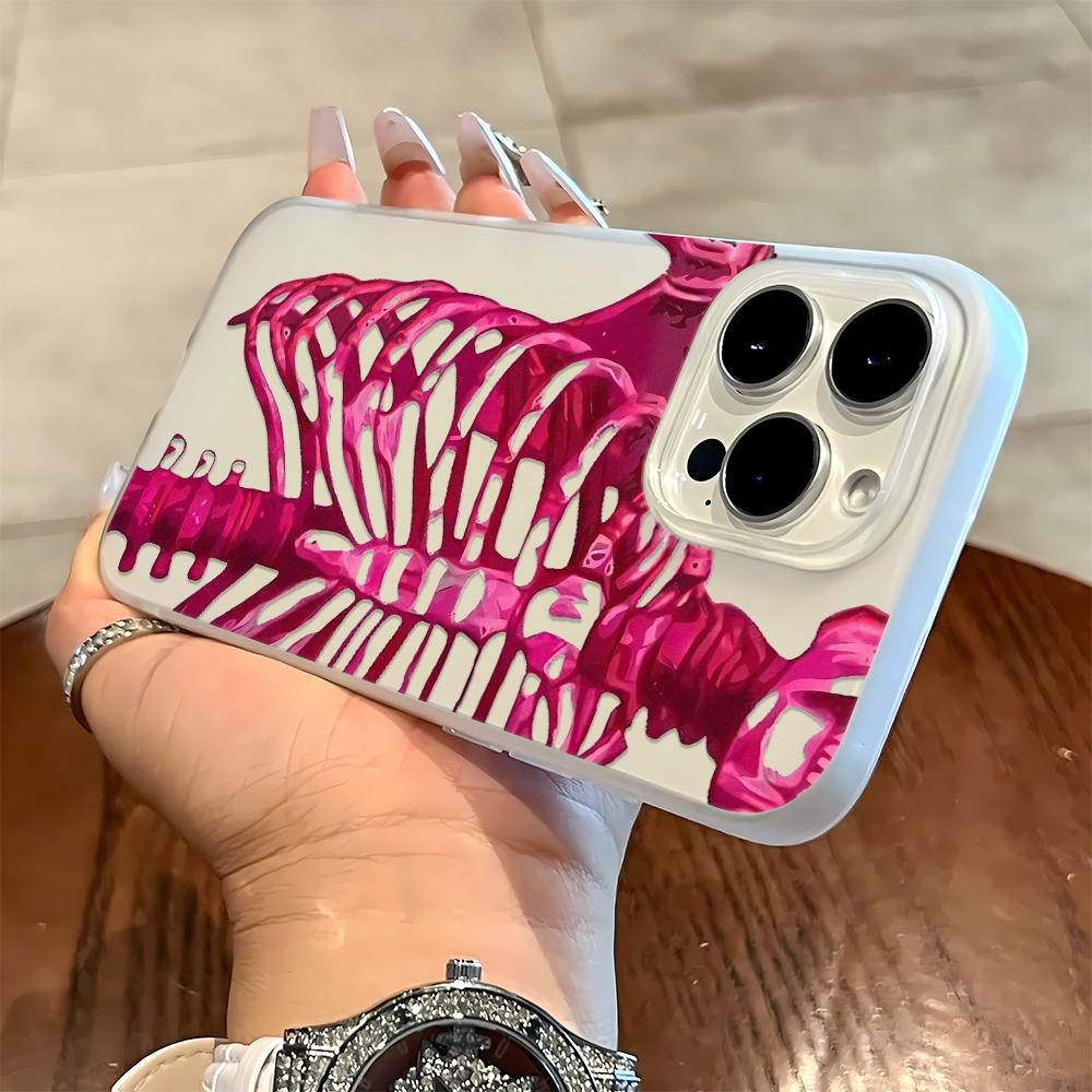 

Rose Red Bone Pattern Phone Case For IPhone 17 Air 16 14 15 Pro Plus 13 12 11 Pro Max Shockproof Silicone Phone Cover Fundas iphone 11 Pro