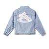 X Melting Sadness FW24 Back Fleece Rabbit Patch Denim Jacket Unisex Jacket LUT009198203487A06315