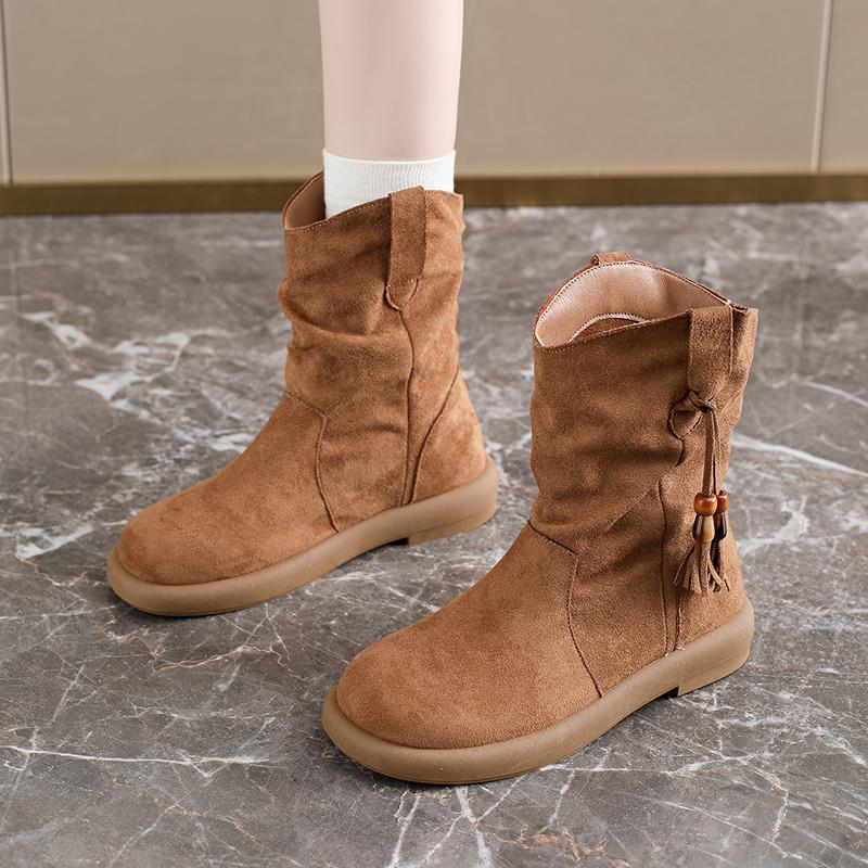 Women's Retro Short Boots, 2025 Autumn New Style Vacation Western Boots, British Style Casual Short Boots