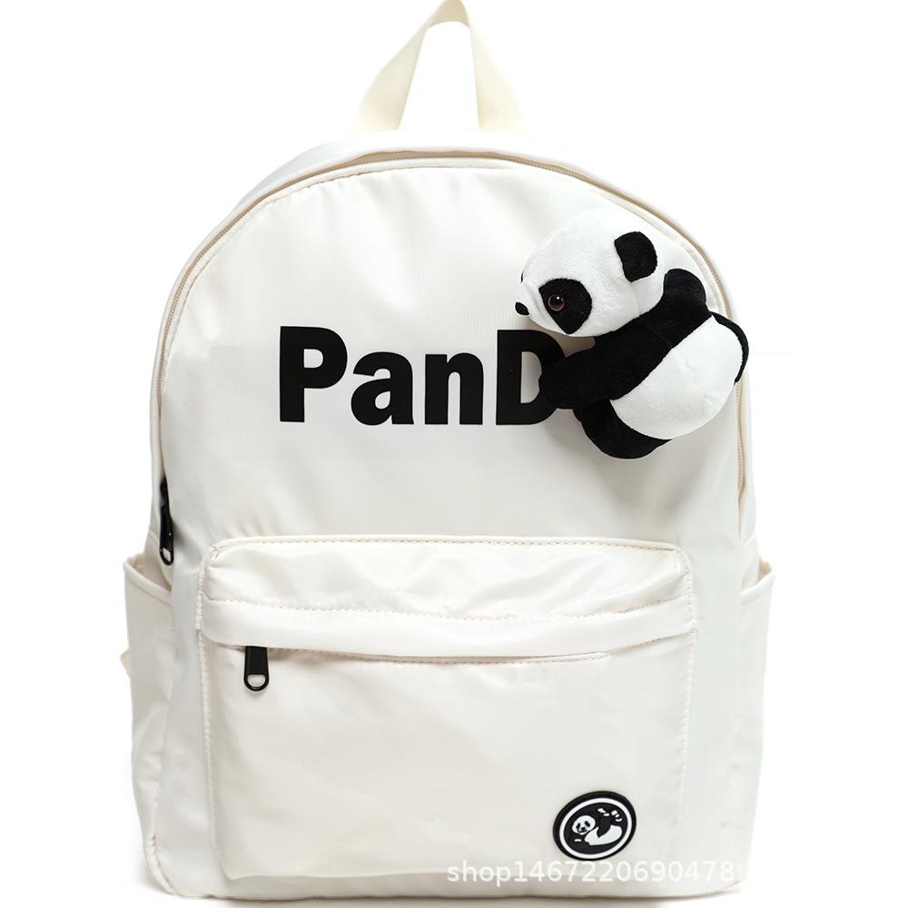 

Factory direct sales trendy brand nylon cloth white casual backpack can be equipped with computer student school bag travel bag білий