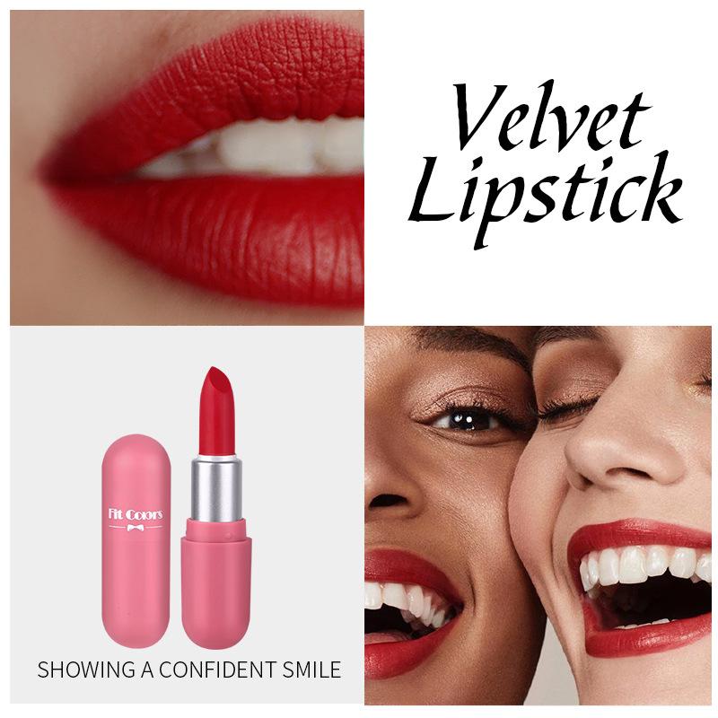 6 Color Mini Capsule Matte Lipstick Velvet Finish Transfer Proof Hydrating Formula Long Lasting for Daily Use Travel Korean