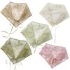 Vintage White Bandanas for Women Thin Sweet Headscarf Casual Lace Flower Hair Scarf  Pastoral Style