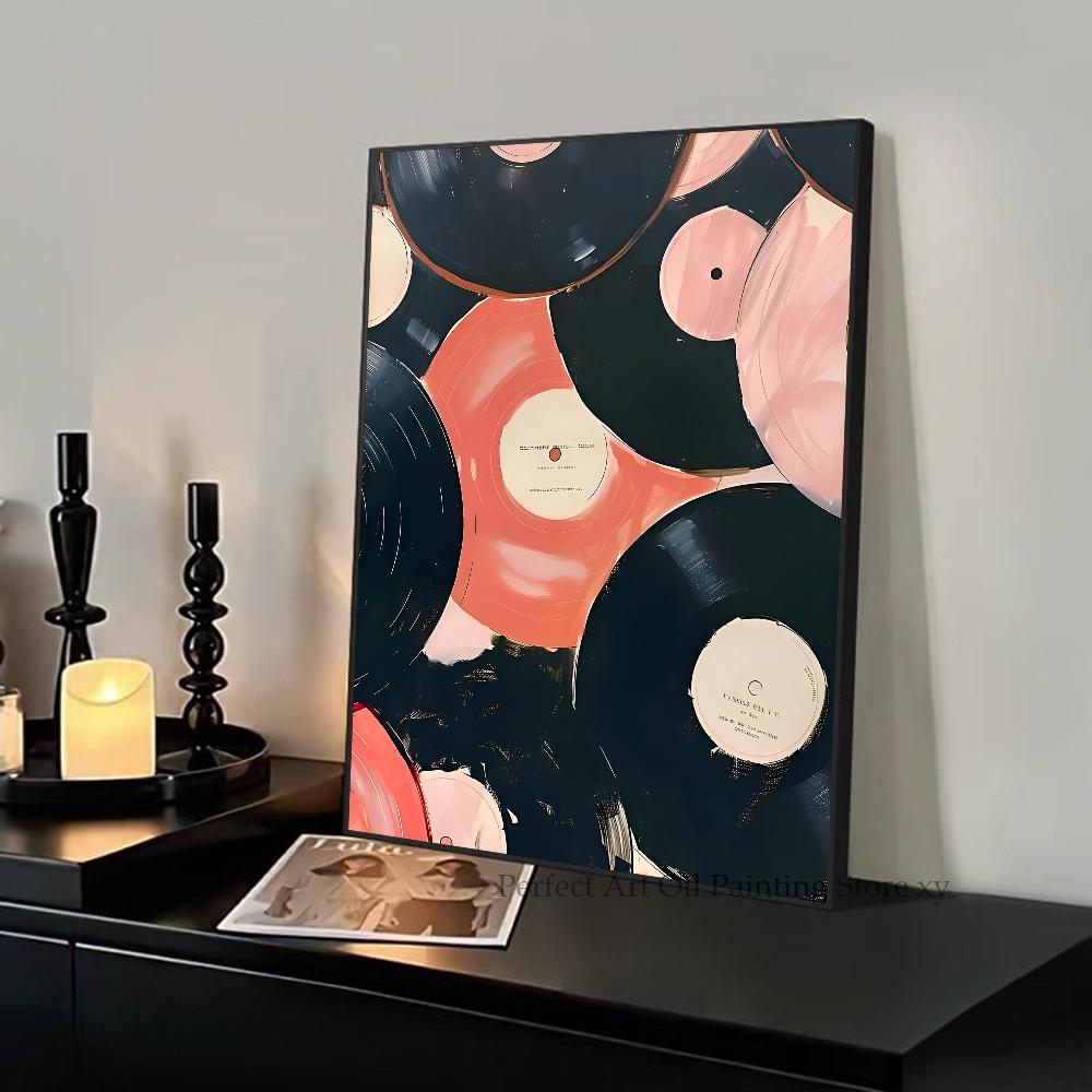 1PC Abstract Jazz Music Festival Record Player Symbol Art Poster Paper Print Home Living Room Bedroom Entrance Bar Restaurant