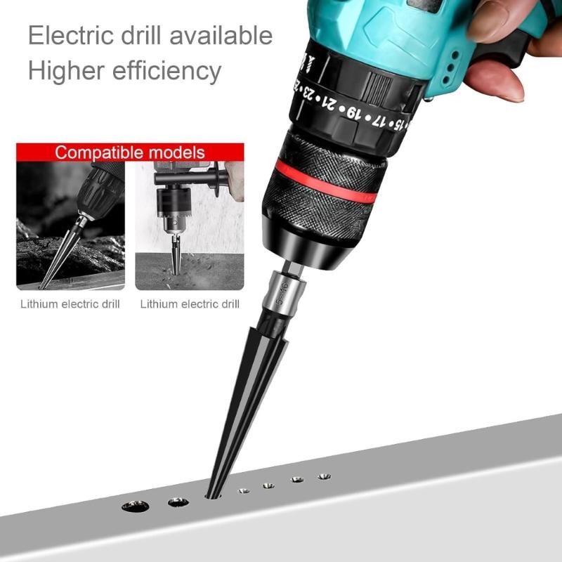 2Pcs T Handle Tapered Reamer 6 Fluted Chamfer Reaming Guitar Bridge Pin Hole Handle Tapered Reamers Woodworker Tool