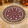 Handcrafted Mirror Work Pooja Thali – Decorative Aarti Plate for Diwali, Karwa Chauth, Navratri