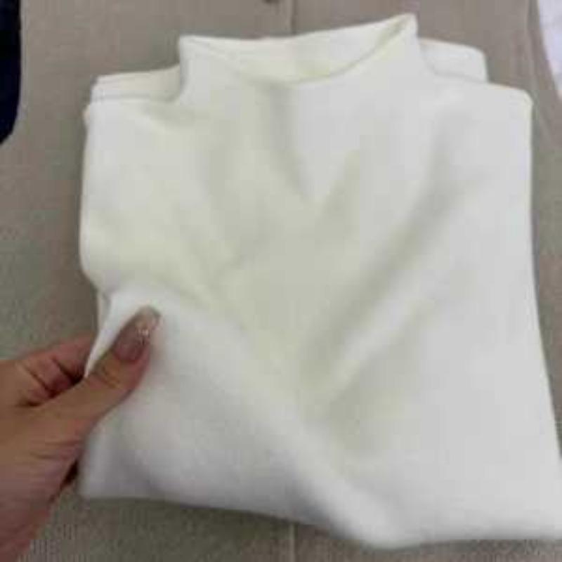 2025 High-end Soft Waxy Small Stand-up Collar Sweater Bottoming Shirt Women Slim Long-sleeved Half Turtleneck Knitted Inner Top