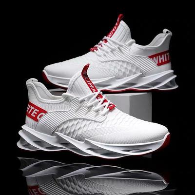 Spring and Autumn New Men's Shoes Flying Woven Running Shoes Trendy Fashion Blade Casual Sports Shoes Mesh Breathable Men's Shoes