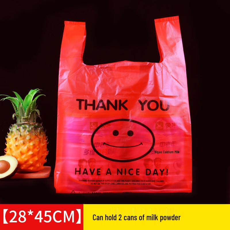 Red Smiley Face Takeaway Vest Bags