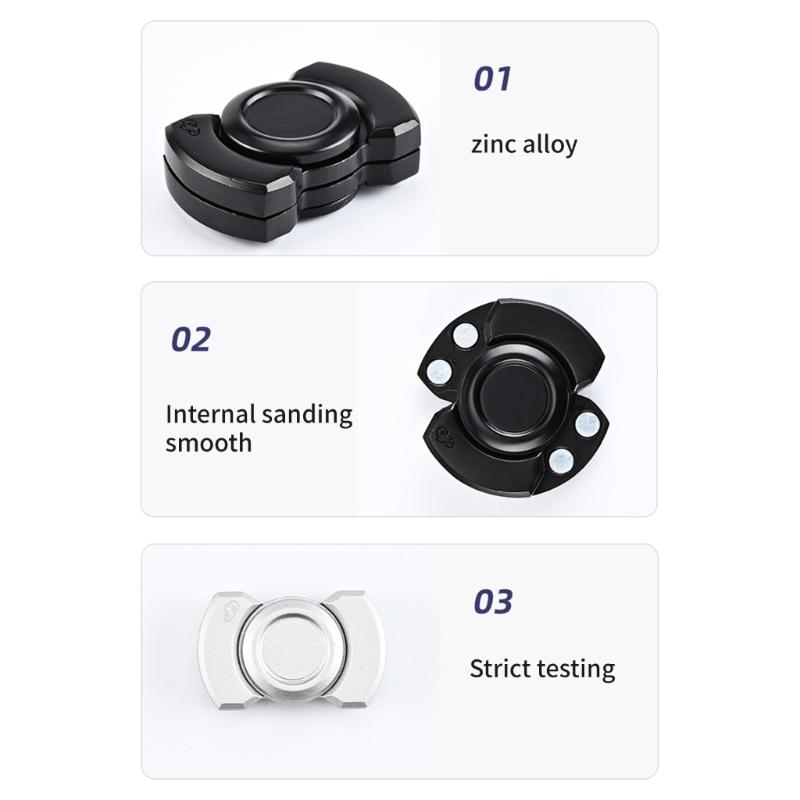 3IN1 Quiet Metal Fingertip Spinner for Adult Stress Reduce Magnetic Clickers Slider Pocket Toy for Student Relaxing