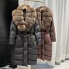 Womens Winter Down Coat With V-Neck Slim Fit Mid-Length 50% Duck Fill Thick Warm Outerwear Cold Season
