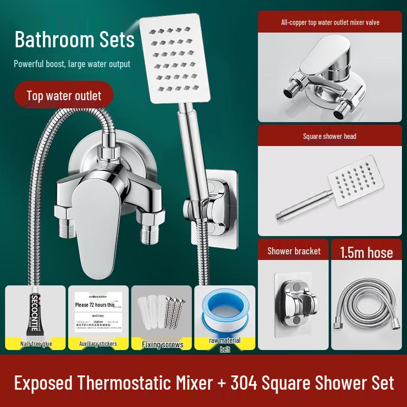 TLXT All-Copper Wall-Mounted Shower Faucet with Mixer