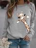 2026 Unisex Round Neck Giraffe Print Sweatshirt