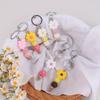 Clothing Footwear jewelrySilicone Daisy Keychain - Glitter Flower Bead Charm with Metal Ring for Women Purse Gift