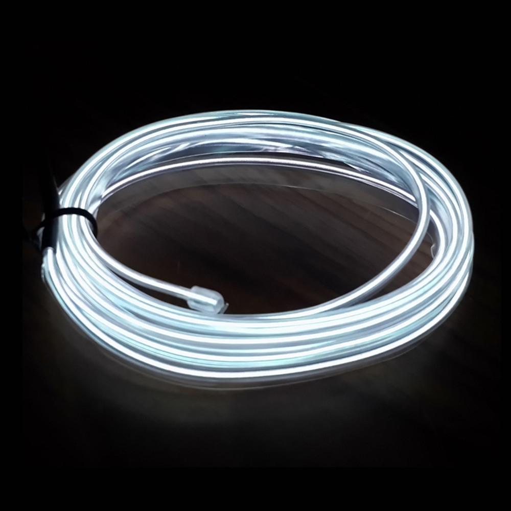 LED dekorativní lampa do interiéru auta 5M EL kabeláž Neonový pásek pro auto DIY Flexibilní okolní světlo USB Party Atmosphere Diode