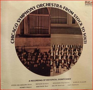 

LP Record CHICAGO SYMPHONY ORCHESTRA From Stock To Solti A Recording O DPL10212 RCA 1976 US Classical Used