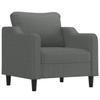 4 Piece Sofa Set with Cushions Dark Grey Fabric
