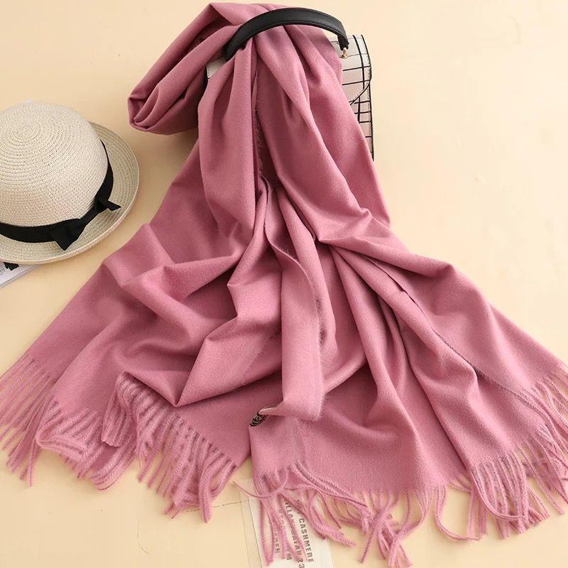 Women's Faux Cashmere Warm Scarf - Autumn/Winter Solid Color Korean Style Shawl