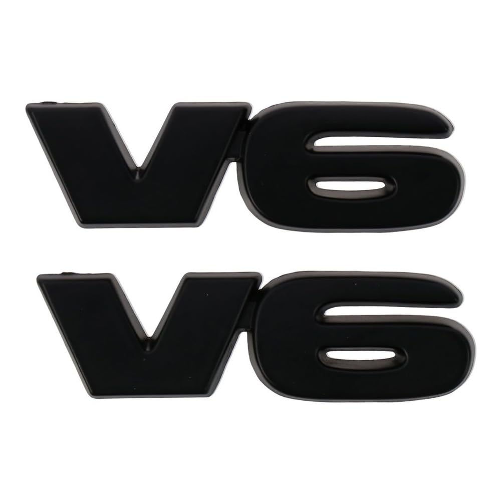 

2PCS V6 Blackout Emblem Black Badge Car Sticker Decal Car Fender Trunk Badge Sticker
