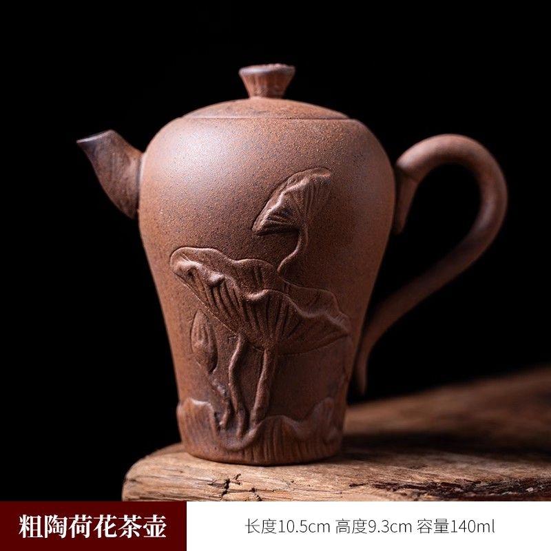 Japanese-Style Handmade Teapot - Retro Coarse Pottery Stoneware, Portable Ceramic Teaset for Kungfu Tea