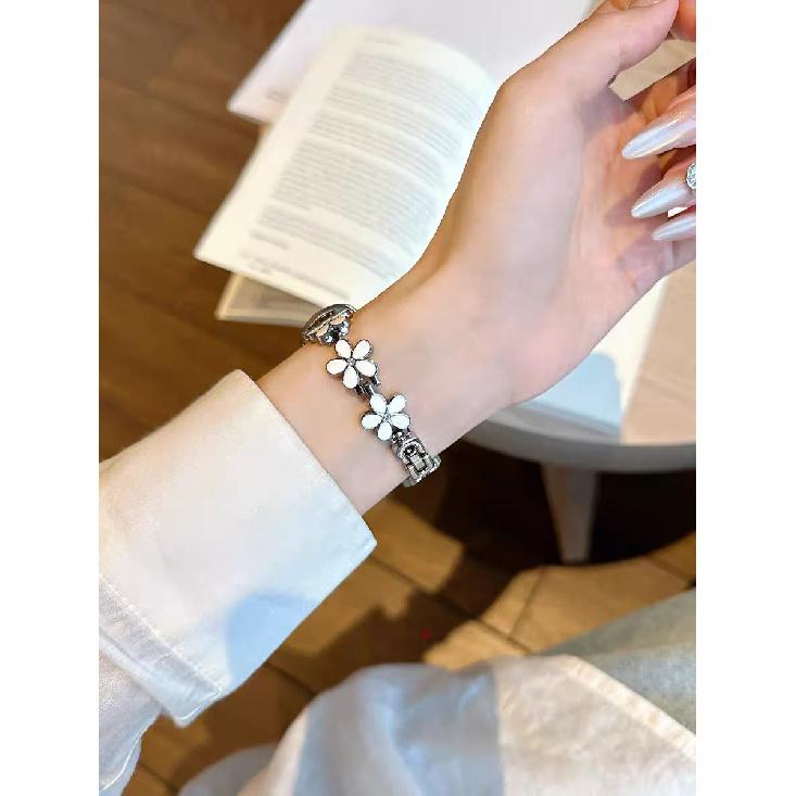 

New Flower Metal For XIAOMi Band 9 Strap For Mi Band 8 Bracelet for xiaomi Smart Band 10 NFC Wristband Accessories For XIAOMi Band 8 серебро белый