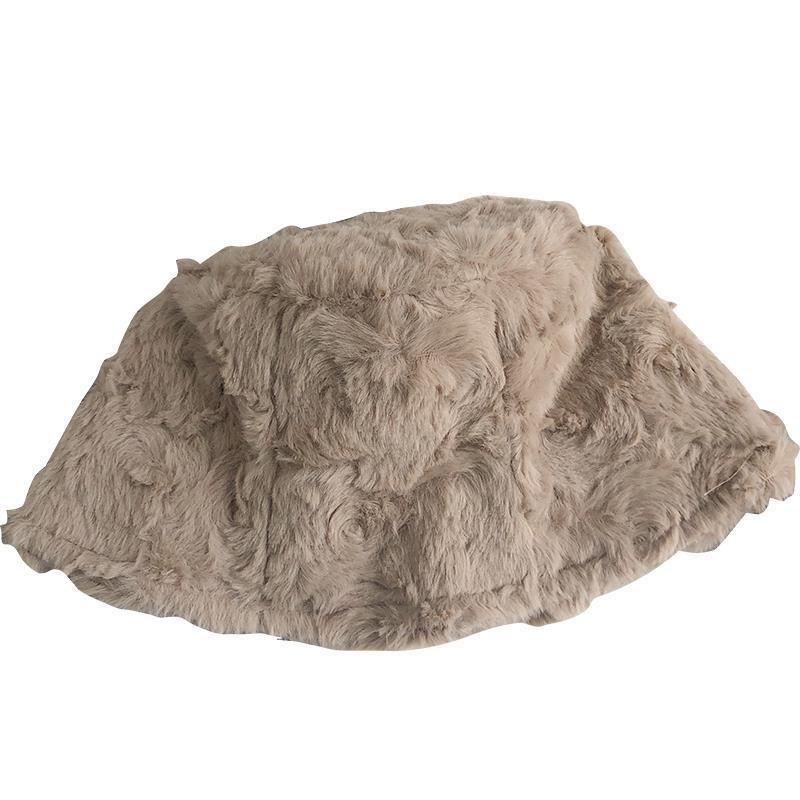 Niche Plush Fisherman Hat for Women In Autumn and Winter Fashionable Warm Ear Protection Bucket Hat