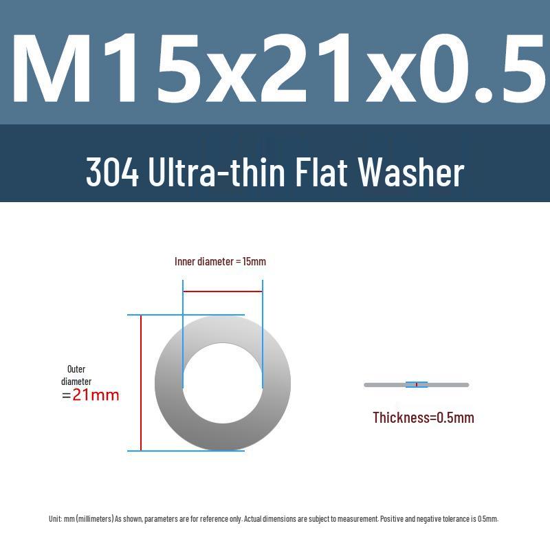 Yigu 304 Stainless Steel Flat Washer Shim Ring (Sizes M3, M4, M5, M8)