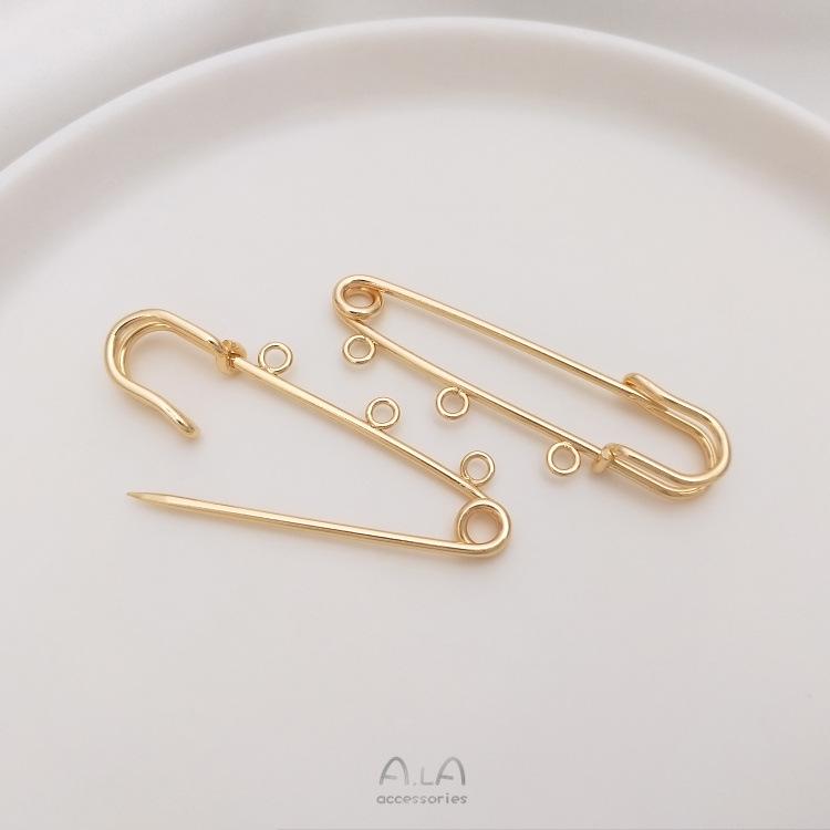 14K Gold Plated Multi-Hanging Pendant Brooch Buckle - Colorfast Accessories for DIY Handmade Projects