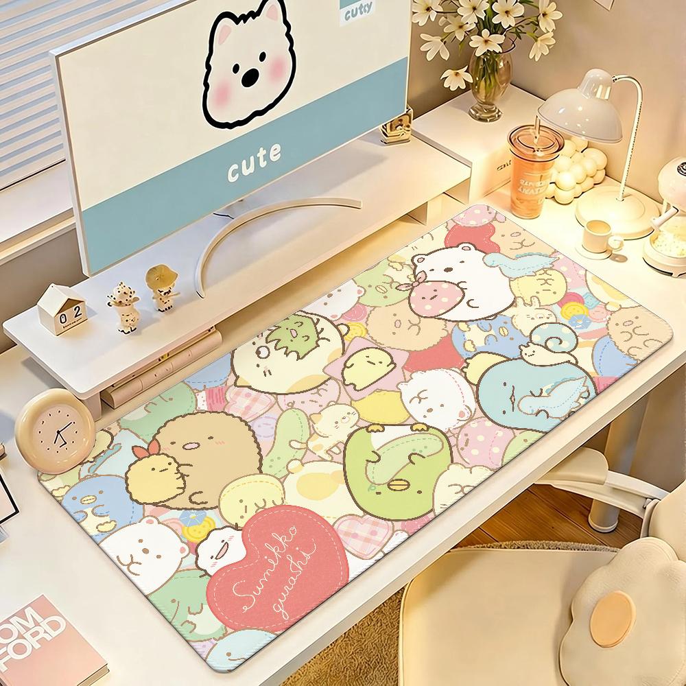Anime S-sumikko Mouse Pad Anti Slip Rubber Edge Locked Thickened Laptop G-gurashi  Gaming Desk Mat