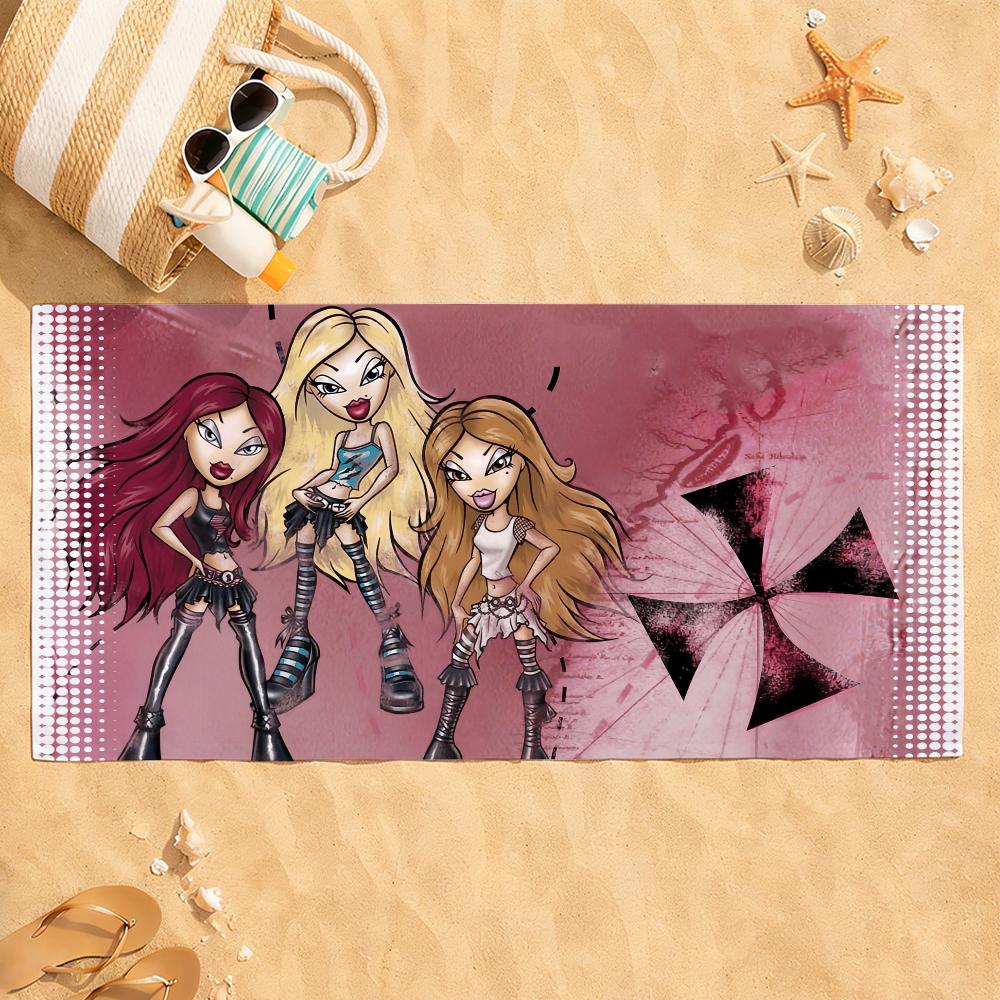 Fashion Doll B-Bratz-S Y2K Towel Quick Dry Absorbent Beach Towel for Sports, Fitness, Swimming and Outdoor Activities
