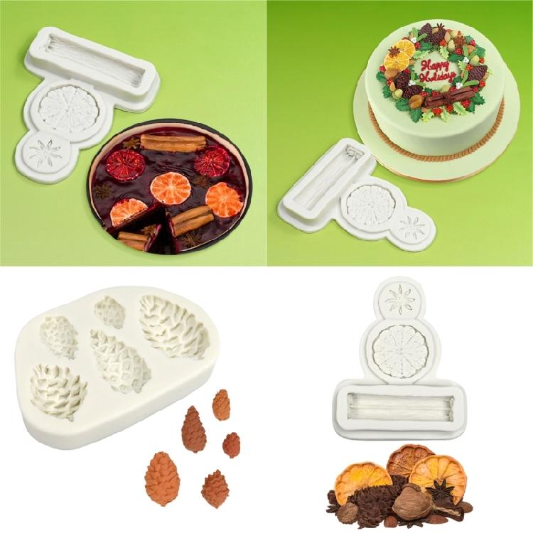 Easy Demold Spices and Nut Silicone Molds for Baking Enthusiasts and DIY Designers with Winter Spices Designs