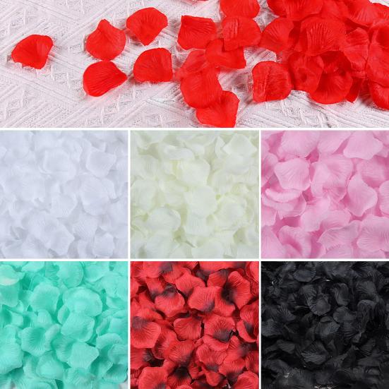 1000Pcs Non-woven Fabric Artificial Petals Realistic Reusable Colorful Faux Flower Petals Decoration Wedding Party Photo Props DIY Craft Supplies