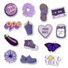 50 Purple Cartoon Graffiti Stickers for Suitcase, Water Bottle, Skateboard, Refrigerator - Waterproof and Mixable Decals