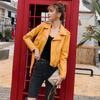 Slim Motorcycle Leather Jacket for Women, Slim Plus Size, Korean Style Short Small Leather Jacket, Washed Leather Lapels, Trendy
