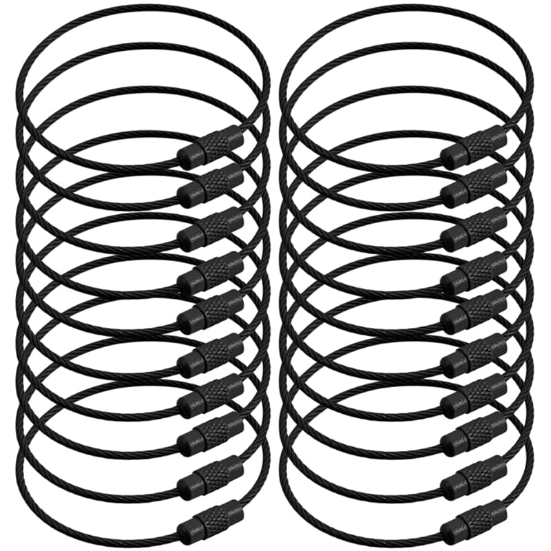 

[Chicer] wire ring [Set of 20] wire keychain key ring ring chain key chain wire keyring wire chain keychain chain stainless screw type Length 15cm x