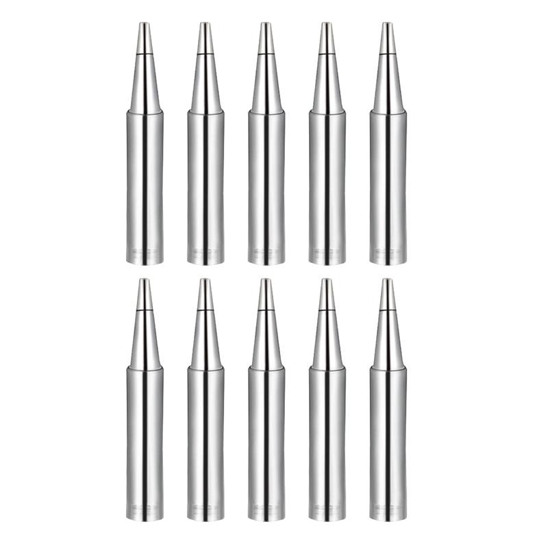 10pcs Soldering Iron Tips 900M-T-I K B IS SK 1C 2C 3C 4C 5C 0.8D 1.6D 2.4D 3.2D Tip Edge Replacement Welding Solder Station Kits