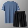 Mens Quick-Dry Sport Set Short Sleeve T-Shirt Pants Athletic Wear Lightweight Breathable Workout Outfit