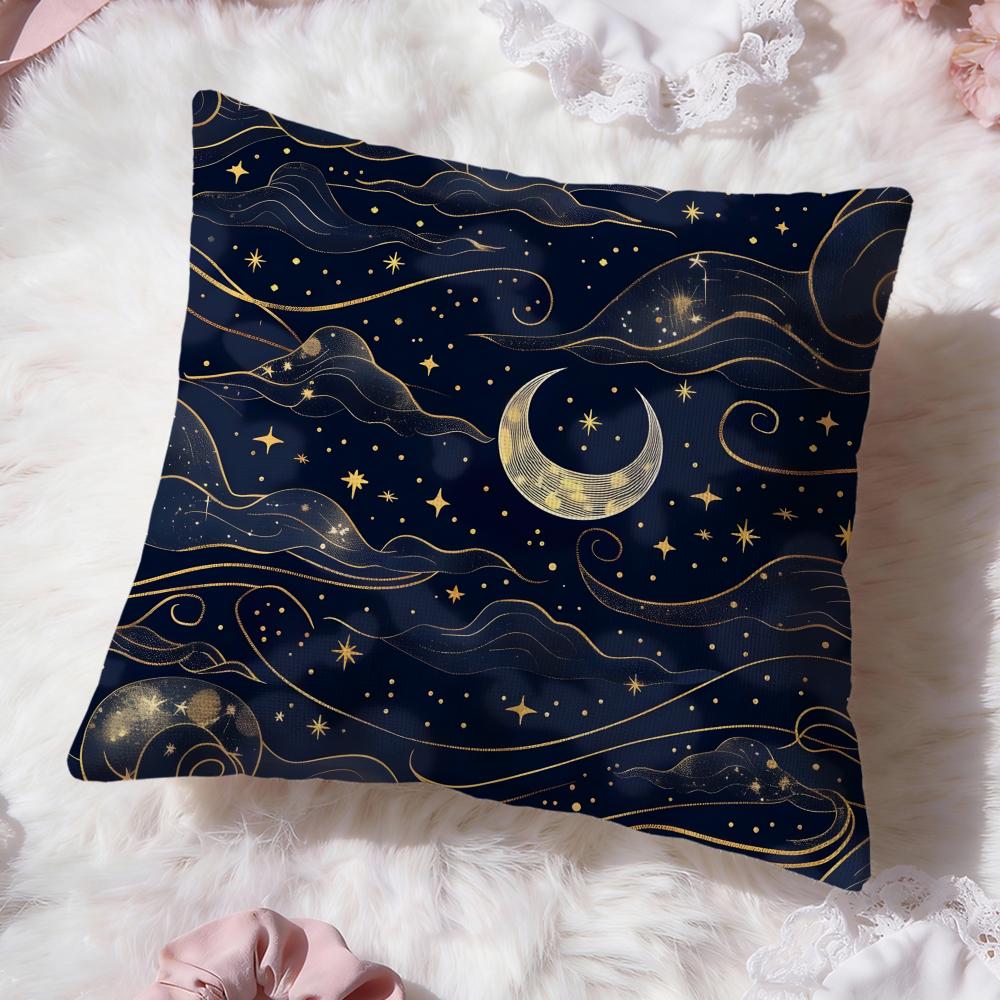 Starry Nebula Texture Cushion Cover Premium Comfort Reversible Pillow Cove Two in One Design for Any Room  Car Interior