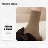 Wool Socks - Trendy Autumn-winter Color Double-needle Mid-calf Socks with Boodles Shoes for Warmth and Layering Effect