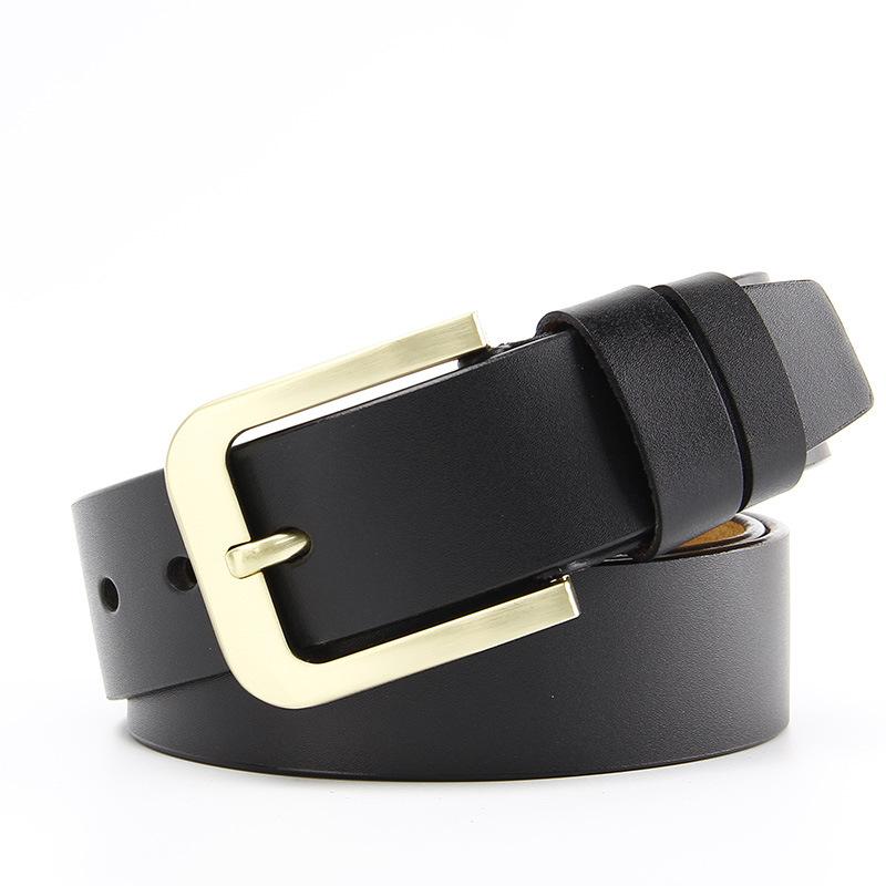 Men's Antique Real Yellow Cowhide Whole Sheet Two-layer Leather Belt Fashionable Pin Buckle Men's Korean Style Versatile Trousers Belt