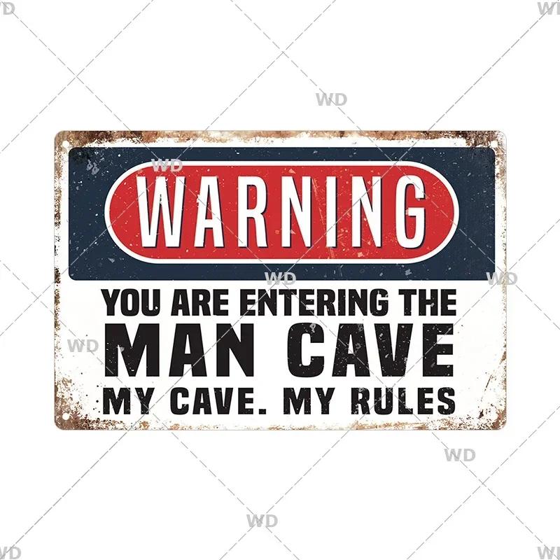 CautionCharm Vintage Metal Plaque - Warn Slogan Design - Great for Door, Factory & Home Wall Decor - Retro Caution Sign Poster