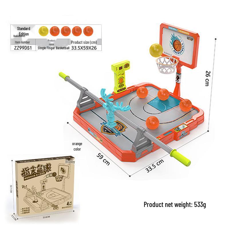 

Creative Desktop Mini Basketball Set: Parent-Child Interaction Toy - Orange & Blue Rubber Shooting Game.