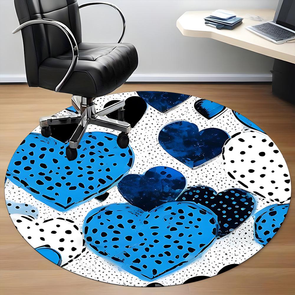 1pc Heart Print Chair Carpet for Office, Non slip, Soft and Durable Office Rug for Interior Decoration