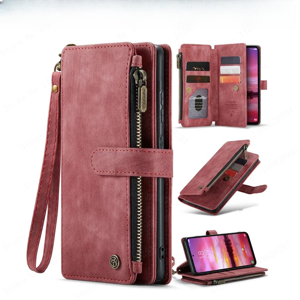 NEW Leather Wallet Mobile Case for Samsung Galaxy S25 S24 S23 Plus S22 S21 S20 Ultra A54 A55 Kickstand Flip Phone Cover Shell