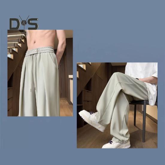 Pánské kalhoty se stahovací šňůrkou v pase, ležérní kalhoty jednobarevné, běžný střih, dlouhé kalhoty se zesílenými kapsami pro každodenní nošení