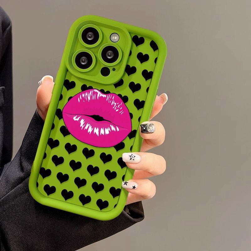 European and American style lip print for iPhone17ProMax mobile phone case 14 Apple 13 matte 12/15 Premium 11