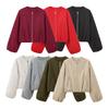 Giacca Bomber da Donna Girocollo con Zip Manica Lunga Corta Casual Moda Capospalla