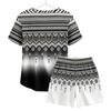 Summer Fashion Ethnic Style Geometric 3D Printed Round Neck Short Sleeved Kids T-Shirt And Shorts Set Boy's and Girl's T-shirt Shorts Set